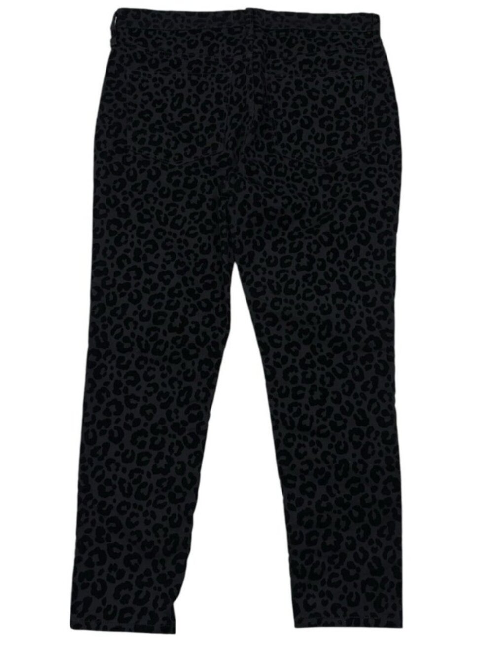 *Madewell 9" Mid-Rise Skinny Pant Womens Size 31 Black Flocked Velvet Leopard - Picture 5 of 10